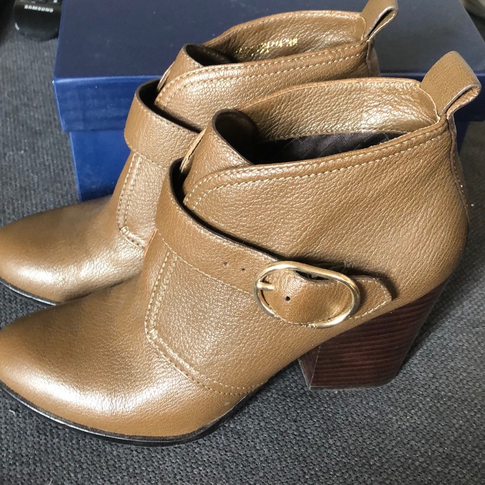 Cole Haan brown block heel ankle boots